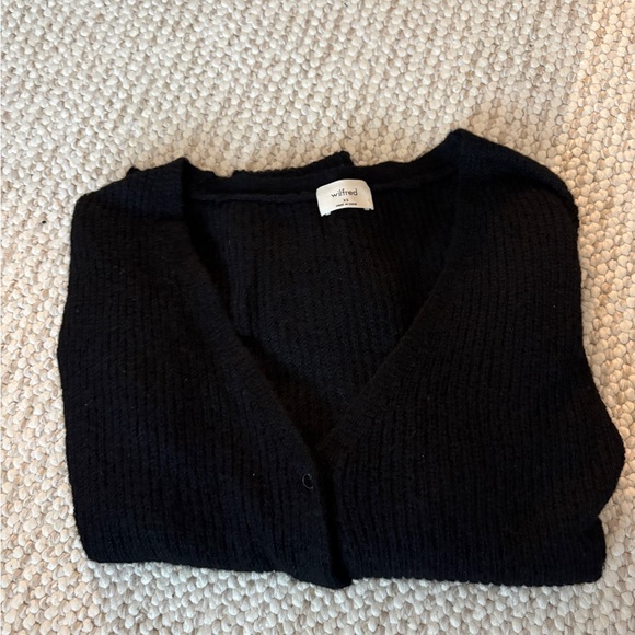 Wilfred Aritzia Mohair Alpaca Black Wool Cardigan - Picture 4 of 5
